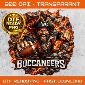 Diseño para vaso térmico de los Buccaneers, sublimación para el día del partido (PNG, descarga digital)