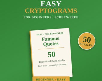 Enkla kryptogrampussel för nybörjare | 50 berömda inspirerande citat (PDF-nedladdning)