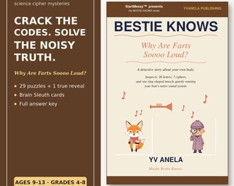 Kids STEM Science Cipher Mystery Book, Fart Flatology Detective Activity (PDF Download)