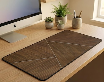Woodgrain Desk Mat – Natural Oak Texture Mousepad, Home Office Decor