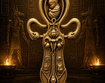 Ankh Statue – Approx. 8 Inches Tall – Divine Creation, Sacred Union, Universe & Reproductive Life Symbol – Spiritual Altar Decor
