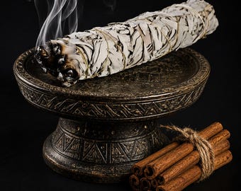 4-Inch Dried White Sage Smudge Stick | Spiritual Cleansing Bundle, Maple Terrier