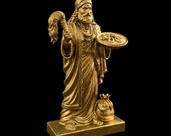 Orunmila 8 Inch Orisha Statue | Metallic Gold Yoruba Spiritual Figure