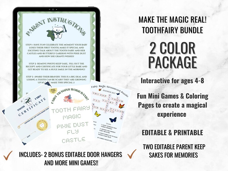 Ultimate Tooth Fairy Bundle for Kids, 25 Magical Printables, Letters ...