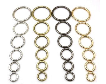 Metal O Rings,spring o ring clasps spring gate ring purse o ring round ring push gate snap hook-- 10 Pieces