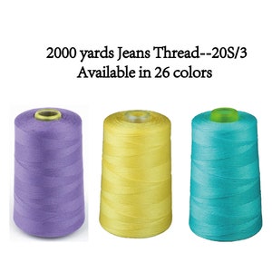 10 Spools Jeans Thread Set Polyester Strong Thick Sewing Thread for Denim Leather Quilt Blanket Cushion Curtain Handwork, Size: 50 Meters, Black