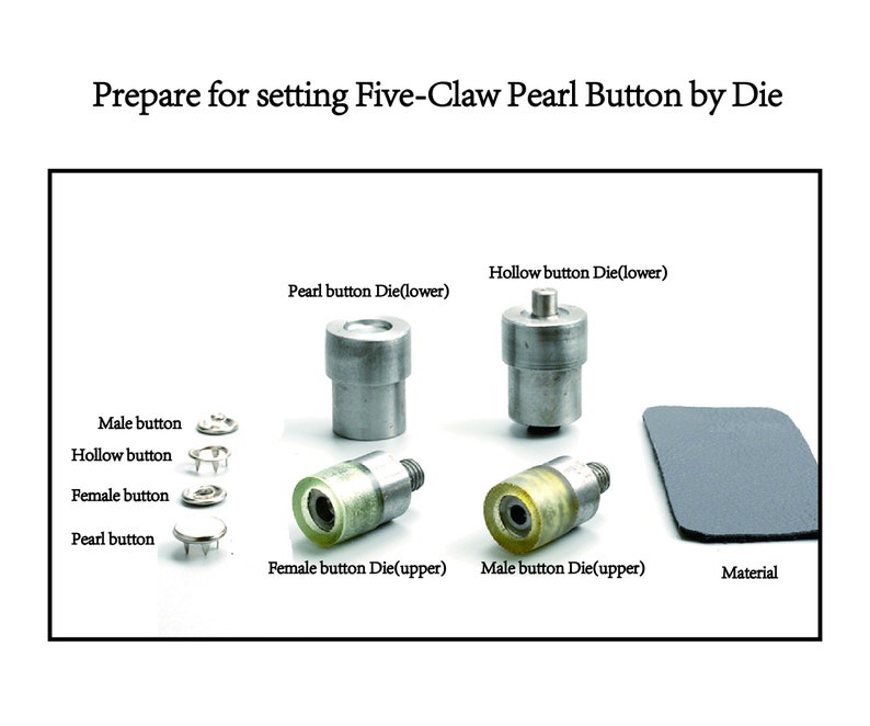 Chiusura a scatto perla, chiusura con bottone a pressione, bottoni a pressione bottoni a pressione, strumento di impostazione dei bottoni, decorazione del panno, materiali per cucire immagine 5