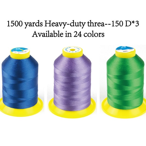 1500 yards Heavy-duty thread,Jean thread,Top stitch thread,Buttonhole thread,Button thread,Extra strong thread,Leather thread,Serging-150D