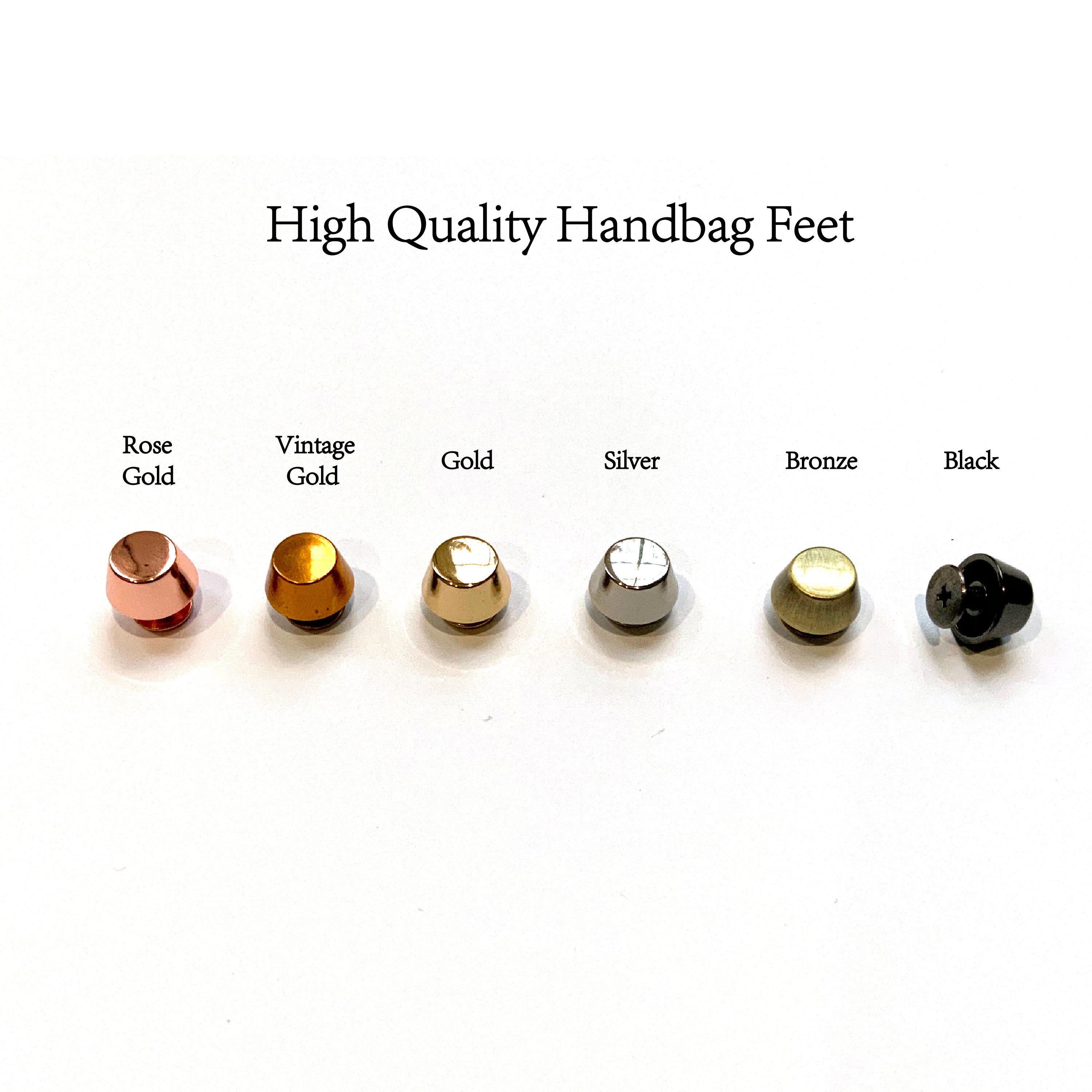  Bronze Purse Handbag Feet,Round Dome Purse Feet Nail Head Metal  Plate Bottom Stud Bag Rivet for Jacket Leather Craft DIY (17mmx10mm 100PCS)