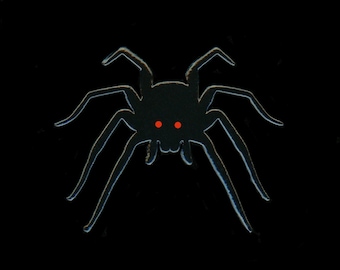 Black Spider with beady Red Eyes pin  [HW-A]