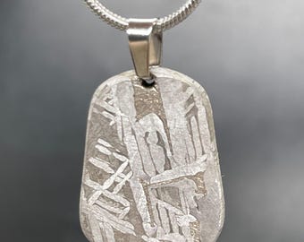 Collar con colgante de meteorito Muonionalusta, joyería de meteorito de hierro
