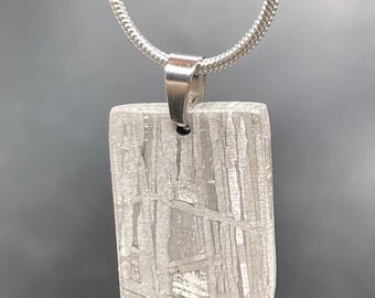 Collar con colgante de meteorito Muonionalusta, joyería de meteorito de hierro