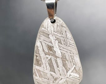 Collar con colgante de meteorito Muonionalusta, joyería de meteorito de hierro