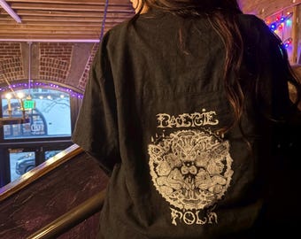 Linnen zwarte cropped T-shirt Banana Republic met knoopsluiting