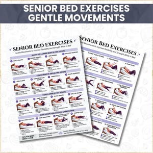 Senior Bed Exercises Printable, Gentle Mobility Workout Routine (PDF)