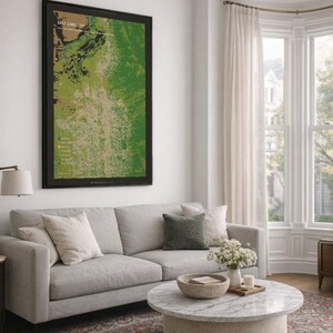 Salt Lake City Map Art Print | Wasatch Mountains Poster | Utah Wall Art