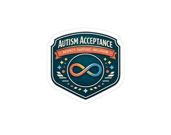 Autism Acceptance Infinity Badge Sticker | neurodiversity, autistic pride