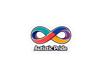 Autistic Pride Infinity Decal, Neurodiversity Sticker, Rainbow Acceptance (Kiss-Cut)