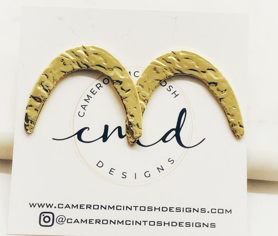 Hammered Gold Arch Earrings