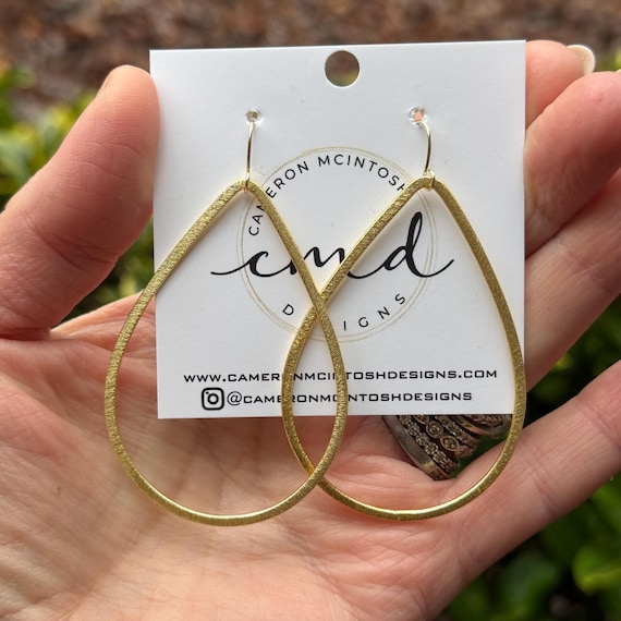 Brushed Gold Teardrop Earrings