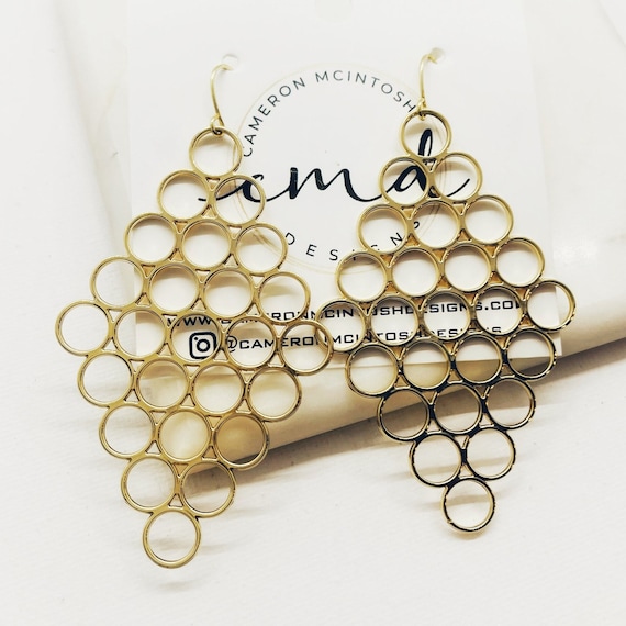 Gold Honeycomb Earrings