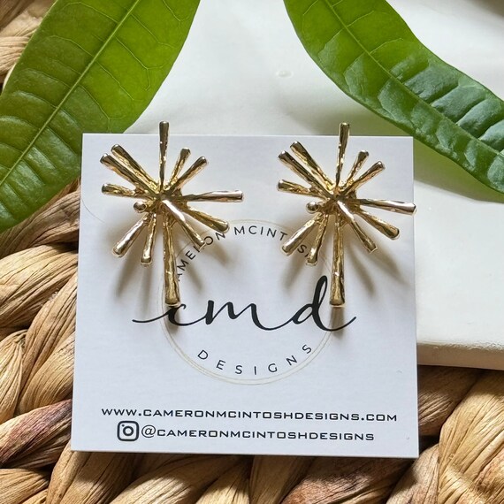 Gold Starburst Studs
