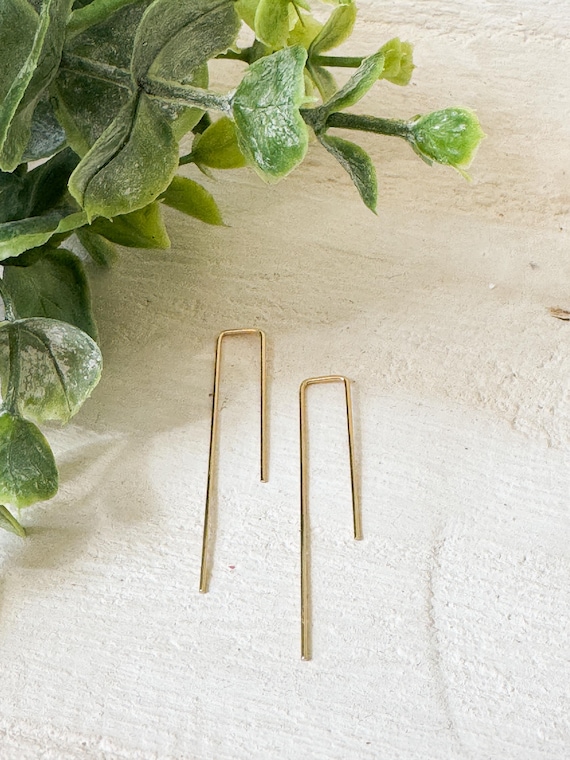 Gold Wire Threader Earrrings | Simple Everyday Earrings