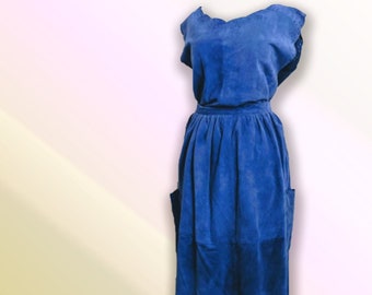 Vintage Periwinkle Wildleder Rock Anzug / 1980er Jahre Designer Anzug / großer Anzug für lila Damen