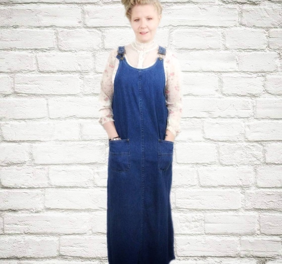 denim overall jumper dress