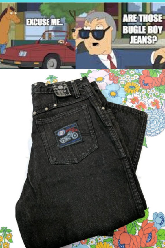 1980s Vintage Men S Studded Bugle Boy Jeans Black Etsy 1980s Vintage Men S Studded Bugle Boy Jeans Black Etsy