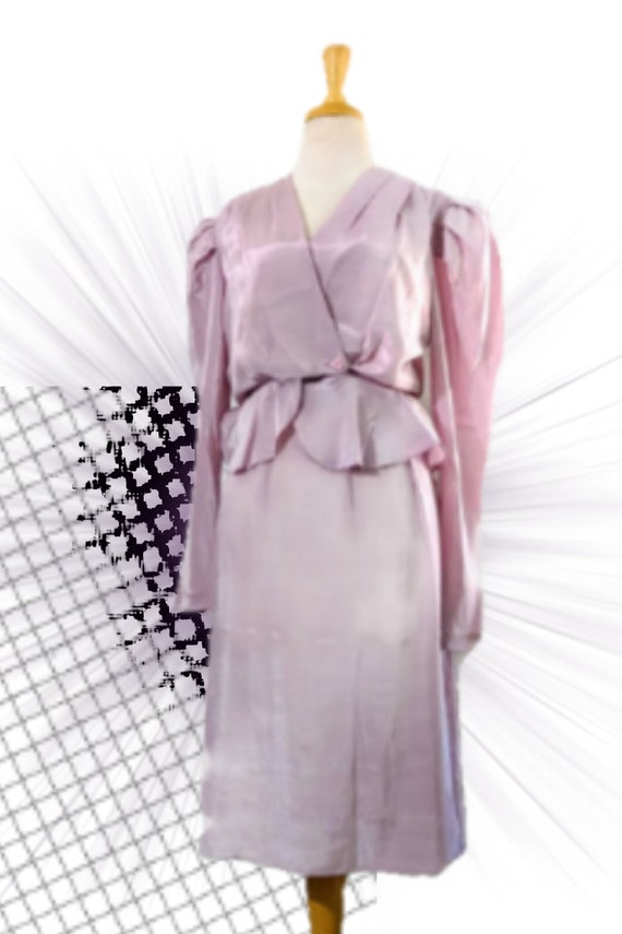 1980s does 40s Shimmer Lavender Set, Vintage Women