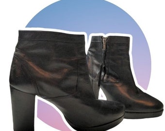 Vintage Jonak Paris Platform Leather Boots