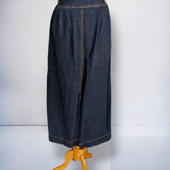 1990s Vintage Eddie Bauer Denim Midi Skirt - image 4