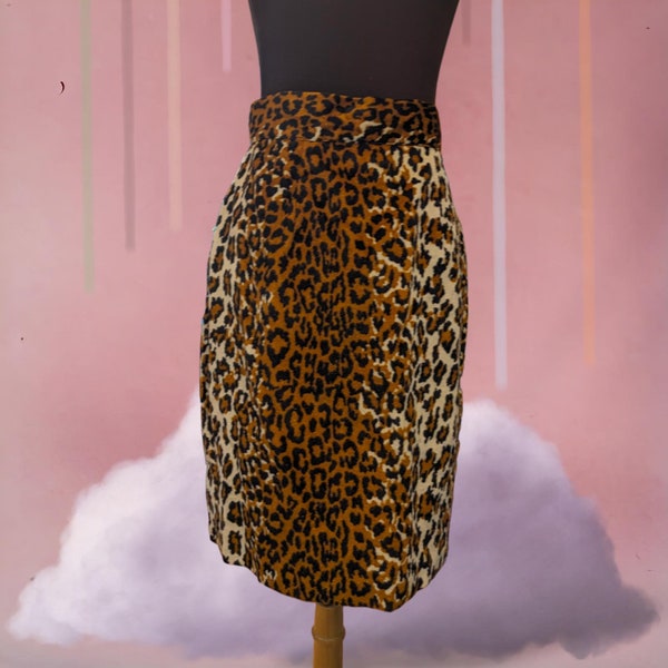 Vintage Carol Wren Animal Print Pencil Skirt