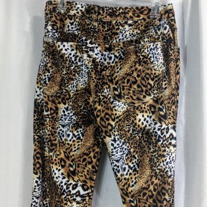 Vintage 90s Leopard Print Pants/1990s Animal Print Pants/Fuzzy Pants Size Small image 8