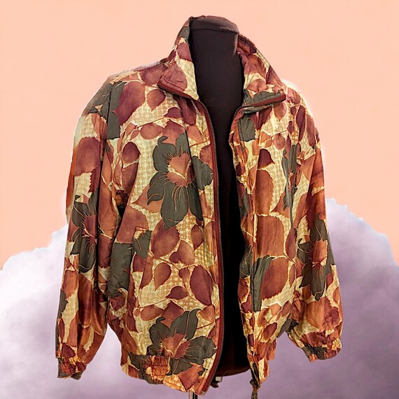 Vintage Fuda International Floral Silk Bomber Jack