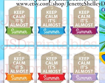 Keep Calm Gift Tag for Summer Gift Tags for Teacher Tags for Classroom Gift Tags Student Summer Time Gift End of School | Instant Download