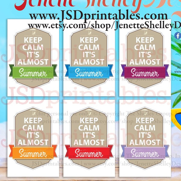 Keep Calm Gift Tag for Summer Gift Tags for Teacher Tags for Classroom Gift Tags Student Summer Time Gift End of School | Instant Download