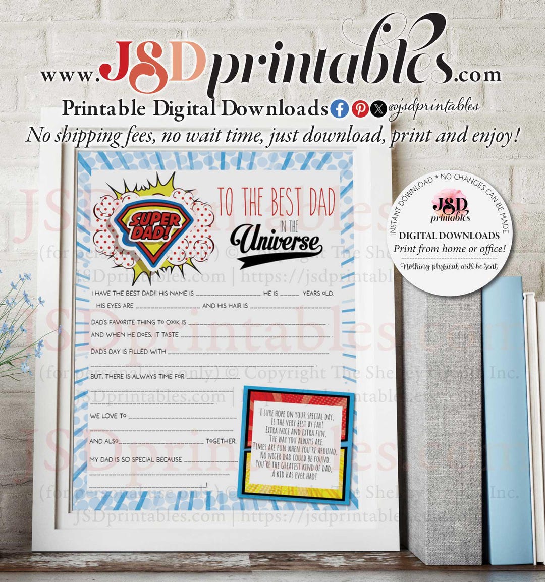 Best Dad Print For Best Dad Keepsake For Dad Fathers Day Keepsake For