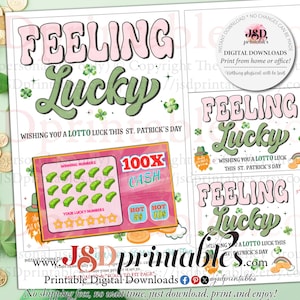 St Patrick's Day Lotterie Geschenkkartenhalter Lotterielos Geschenk für Coworker Geschenk für Lehrer Klassenzimmer Geschenk Gefühl Glücksgeschenk Danke Ein Lotto