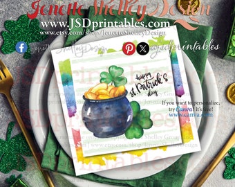 St Patrick's Gift Tags Gold Digital Tags for St. Patrick's Day Pot of Gold Gift Tags Spring Gift Tags for St Patty's Day | Instant Download