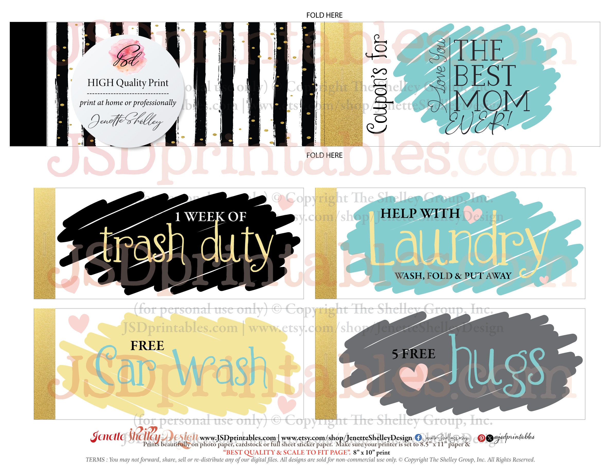 Best Mom Ever Printable Coupon Book for Mom, Mothers Day Gift for Mom ...