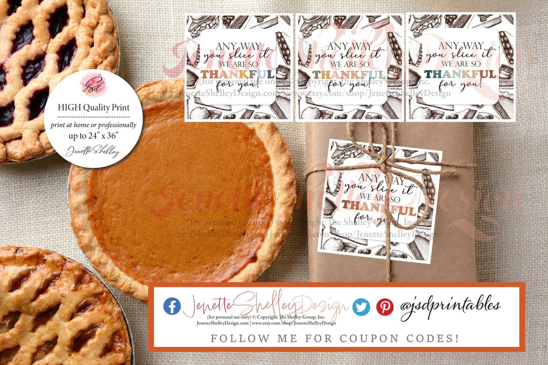 Dessert Gift Tags for Fall Printable Gift Tag Thanksgiving Tag for Pies ...