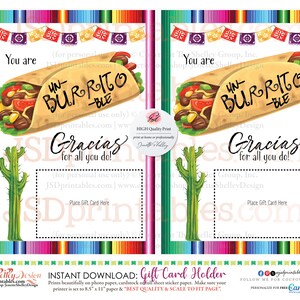 Burrito Gift Card Holder for Boss Gift for Burrito Mexican Food Gift ...