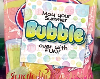 Bubble Over With Fun Gift Tag for Summer Tag for Kids Tags for Class Bubble Gum Gift Tag for Bubbles End of School Tag | Instant Download