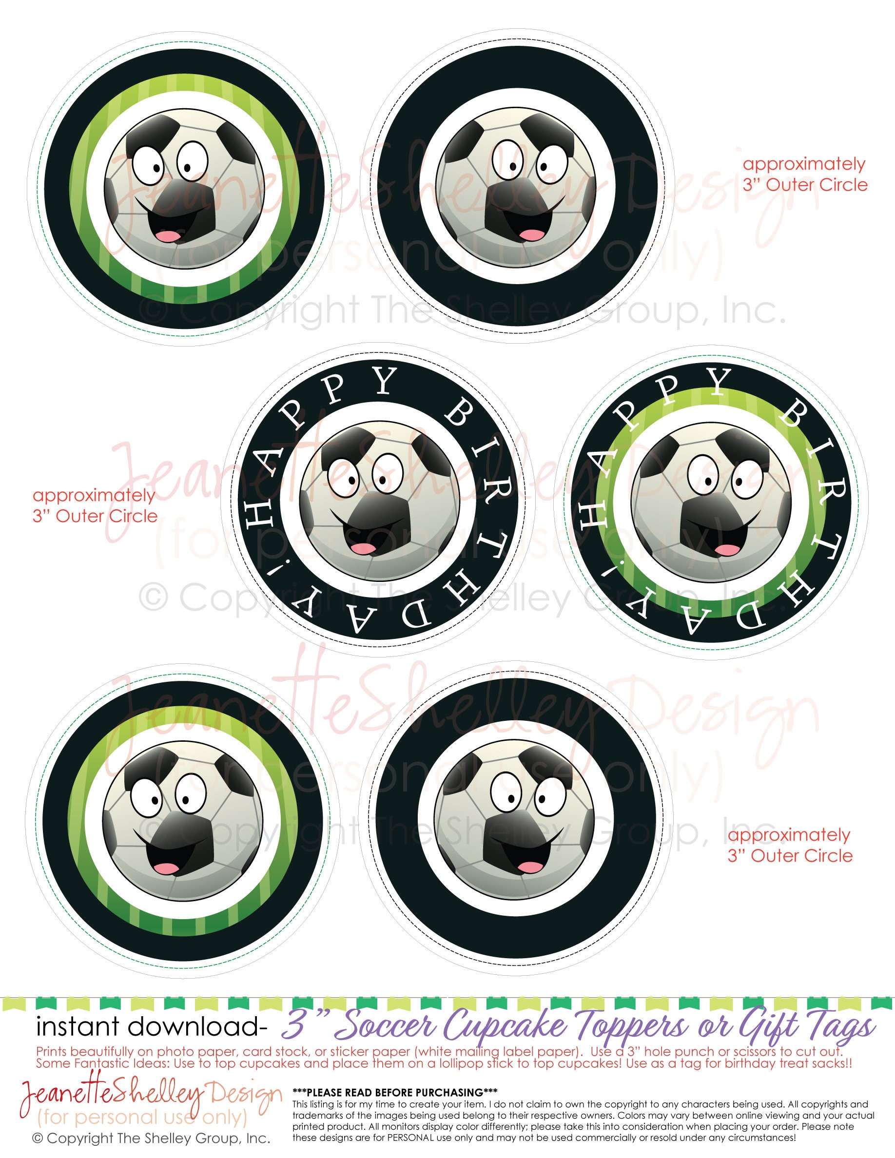 Happy Birthday Funny Face-soccer Theme3 Cupcake - Etsy Happy Birthday Funny Face-soccer Theme3 Cupcake - Etsy
