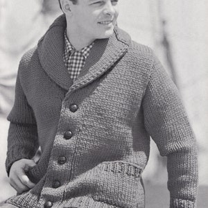 Men shawl shop collar cardigan