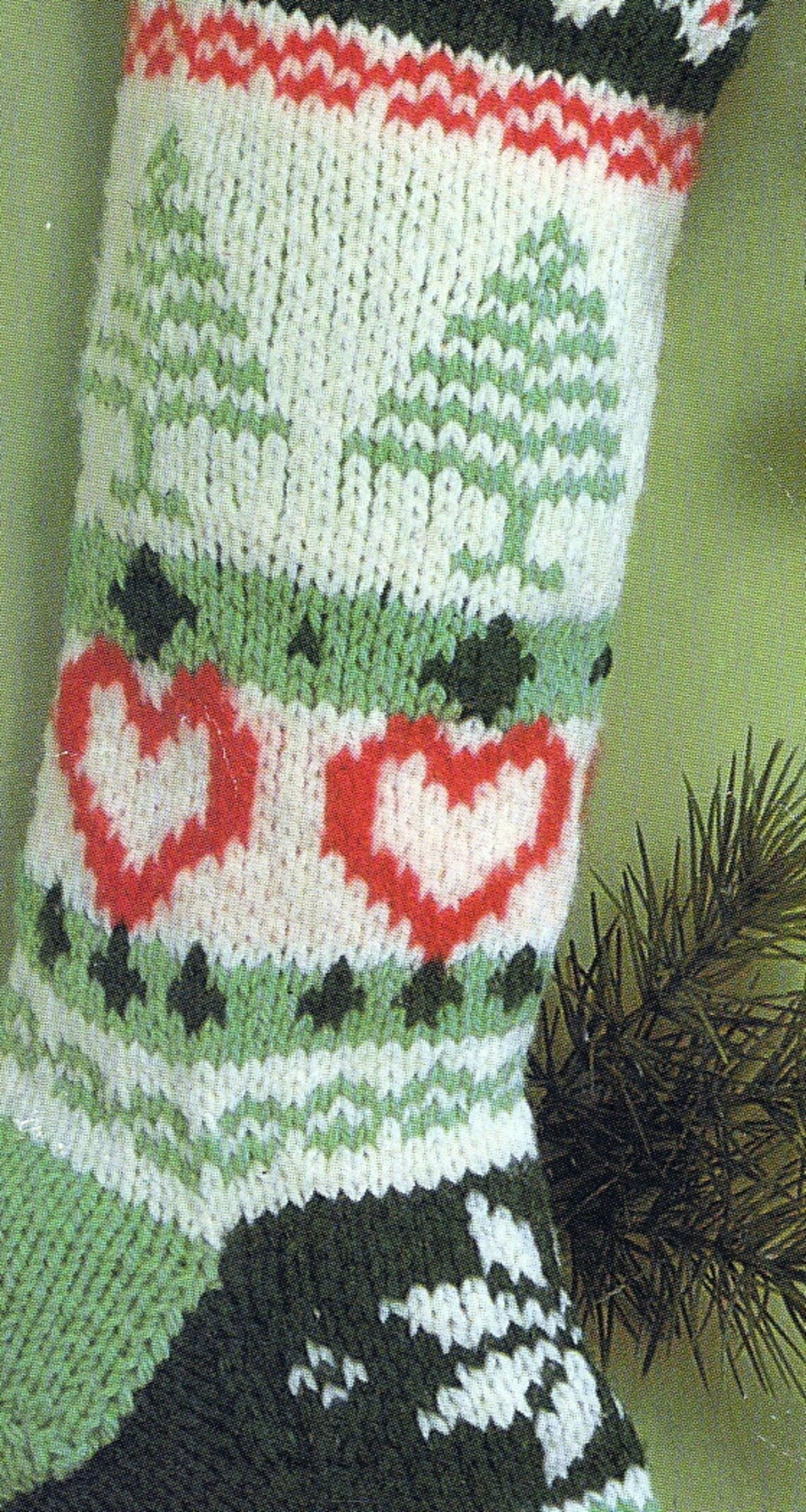 Knit Christmas Fair Isle Stocking Vintage Knitting PDF PATTERN Etsy