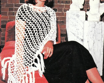 PATTERN Crochet Leaf Shawl 1970's Vintage PDF PATTERN