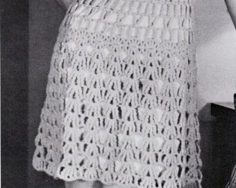 PATTERN Different Stitch Lacy Crochet Dress 1960s Hippie Vintage PDF PATTERN